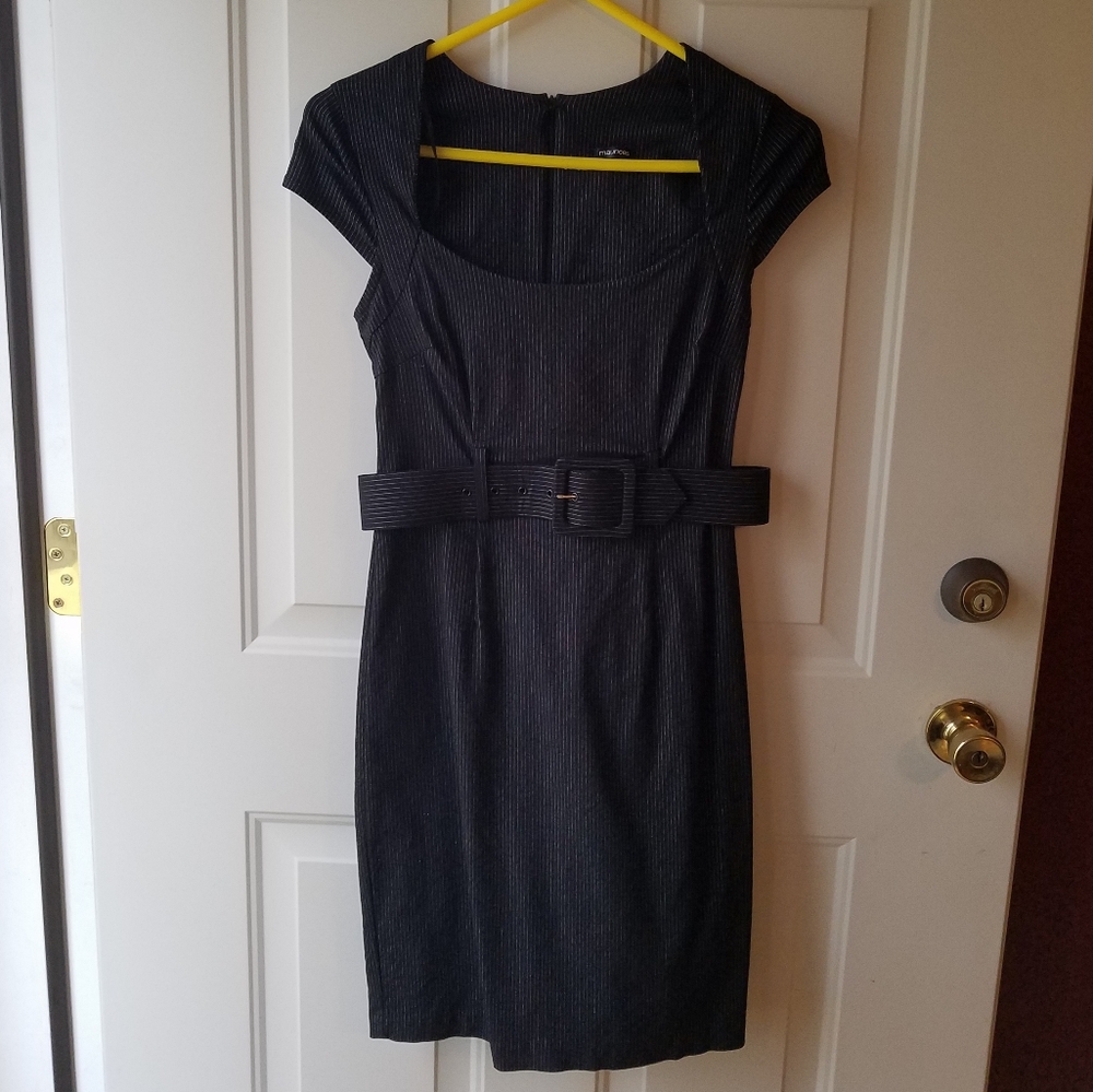 Pinstriped black/white dress